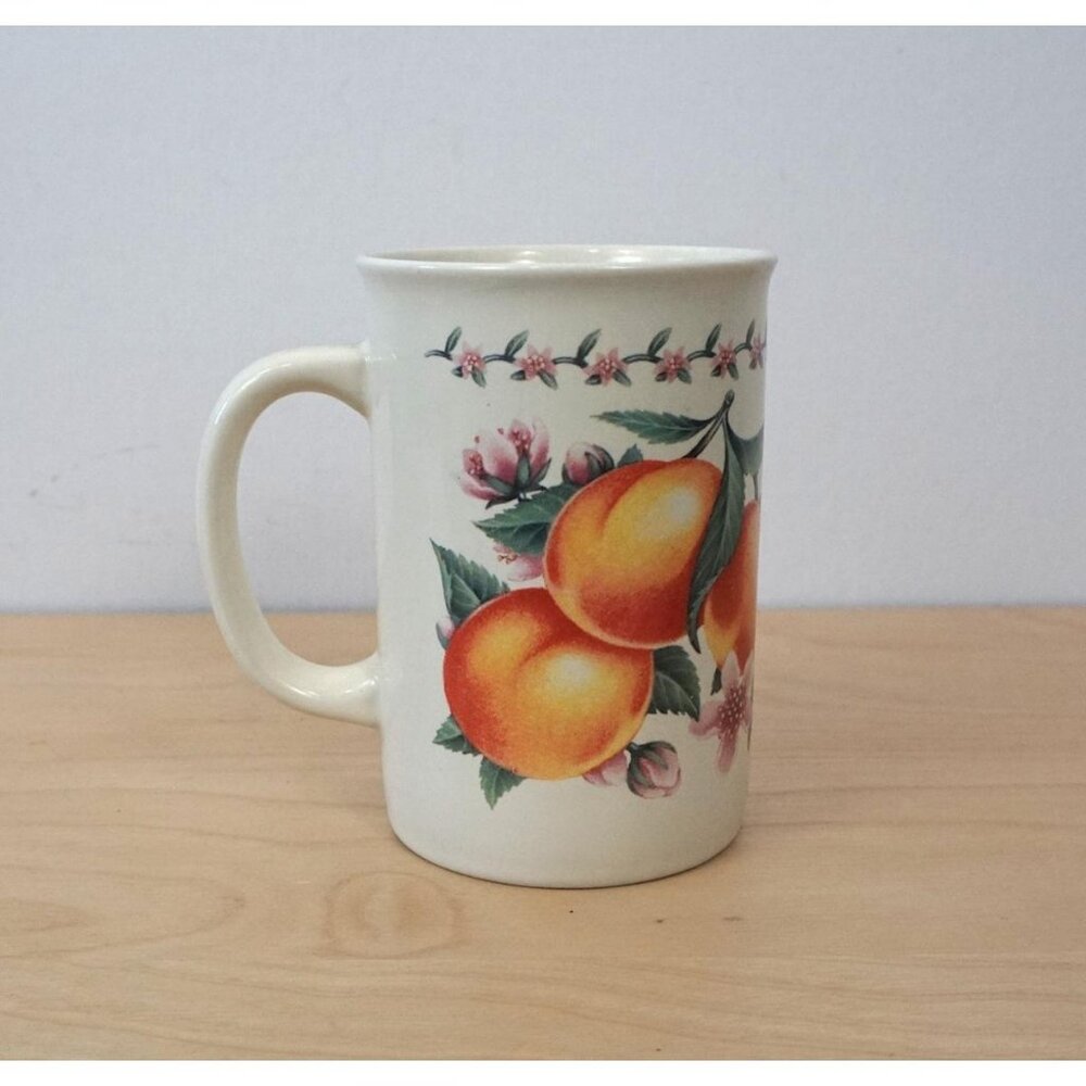 Vtg Otagiri Advantage Collection Peach Fruit Floral Coffee Tea Mug Cup
